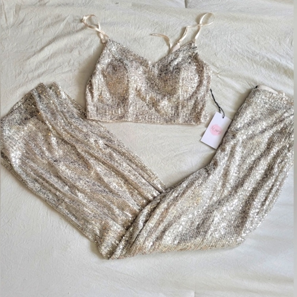Crystal Sky Sequin pant set